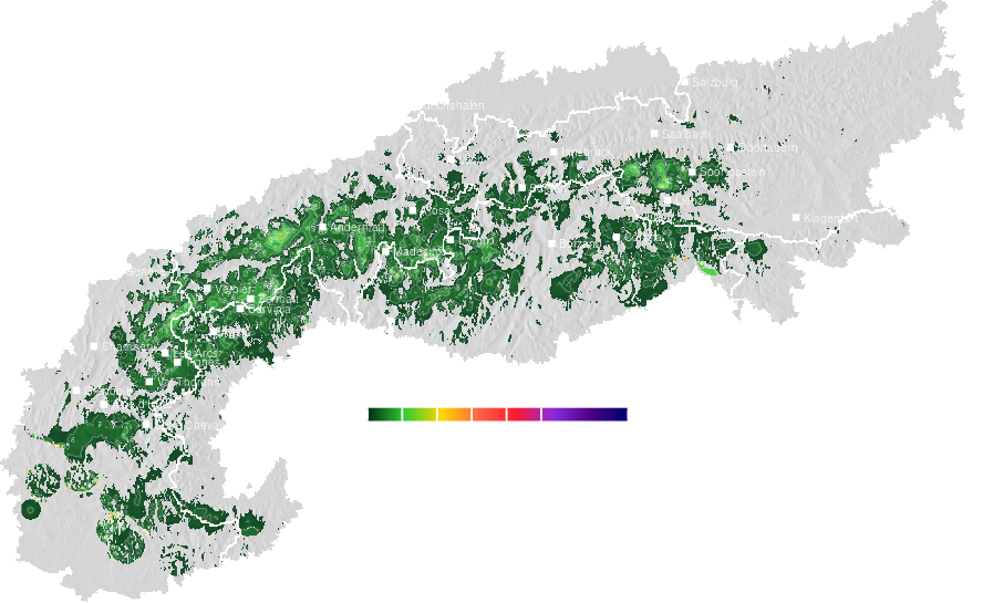 Fresh snow map