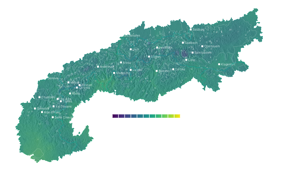 Temperature forecast map for tomorrow